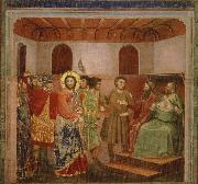 GIOTTO di Bondone jesus infor oversteprasten kajafas oil painting reproduction